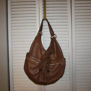Michael Kors Layton Brown Leather Hobo Shoulder Bag